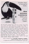 smaller than a toucan's beak, the minox camera takes you out of tourist class!