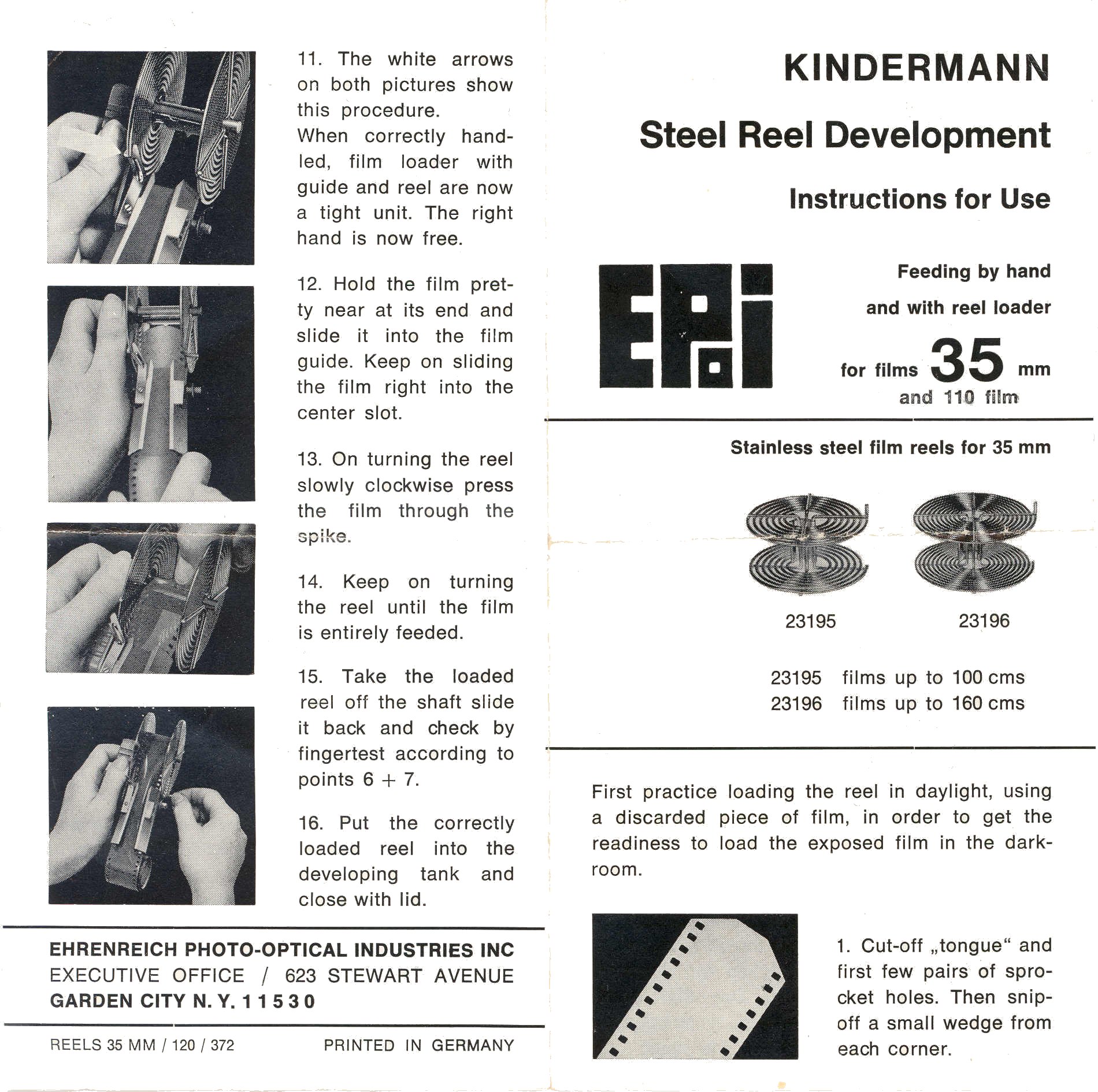 Kindermann Stainless Steel Reel 35mm #3117 